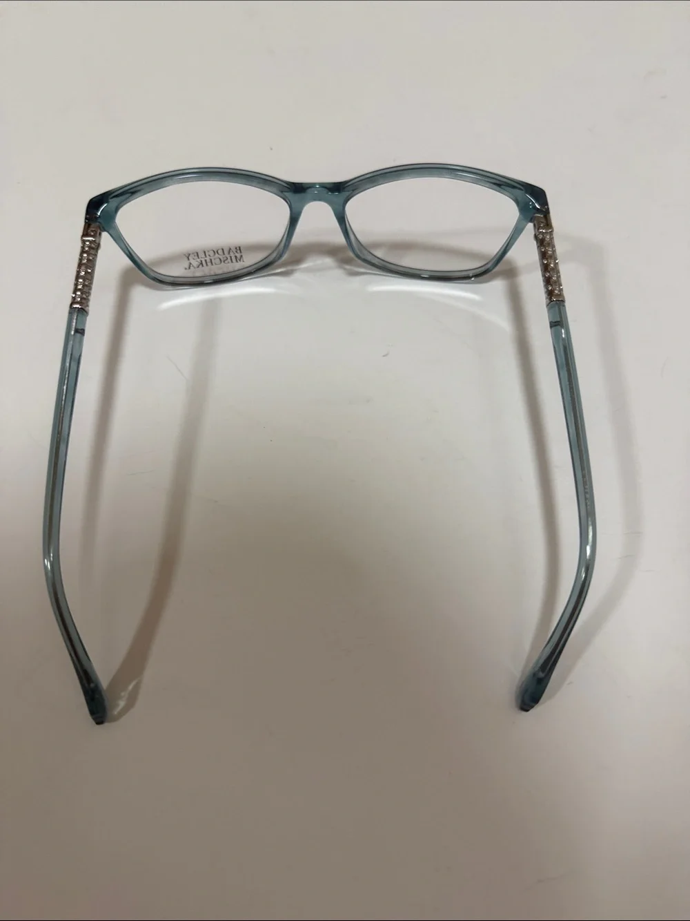 NWT Teddi Badgley Mischka Women's Clear Teal  Turquoise Ophthalmic Frame Glasses